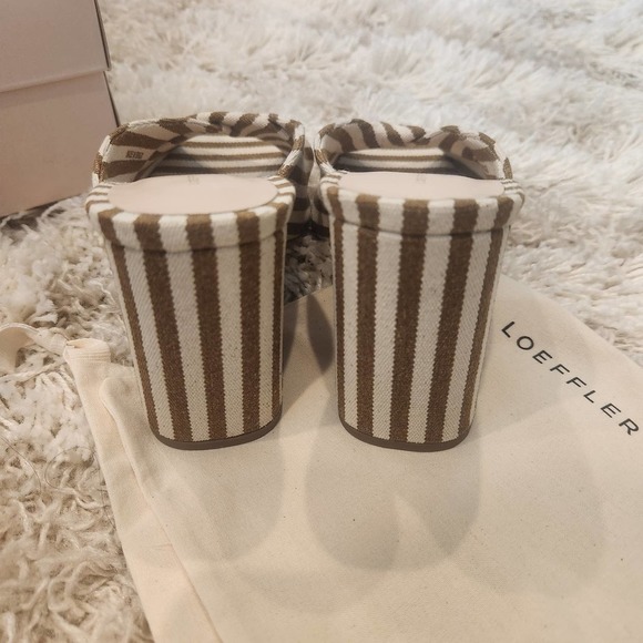 NIB Loeffler Randall Laurel Heeled Sandal in Striped Canvas Size 7.5 - Picture 8 of 11